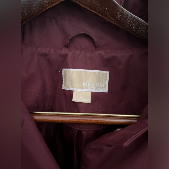 Burgundy Michael Michael Kors Trench ~ Size XL - Picture 2 of 12